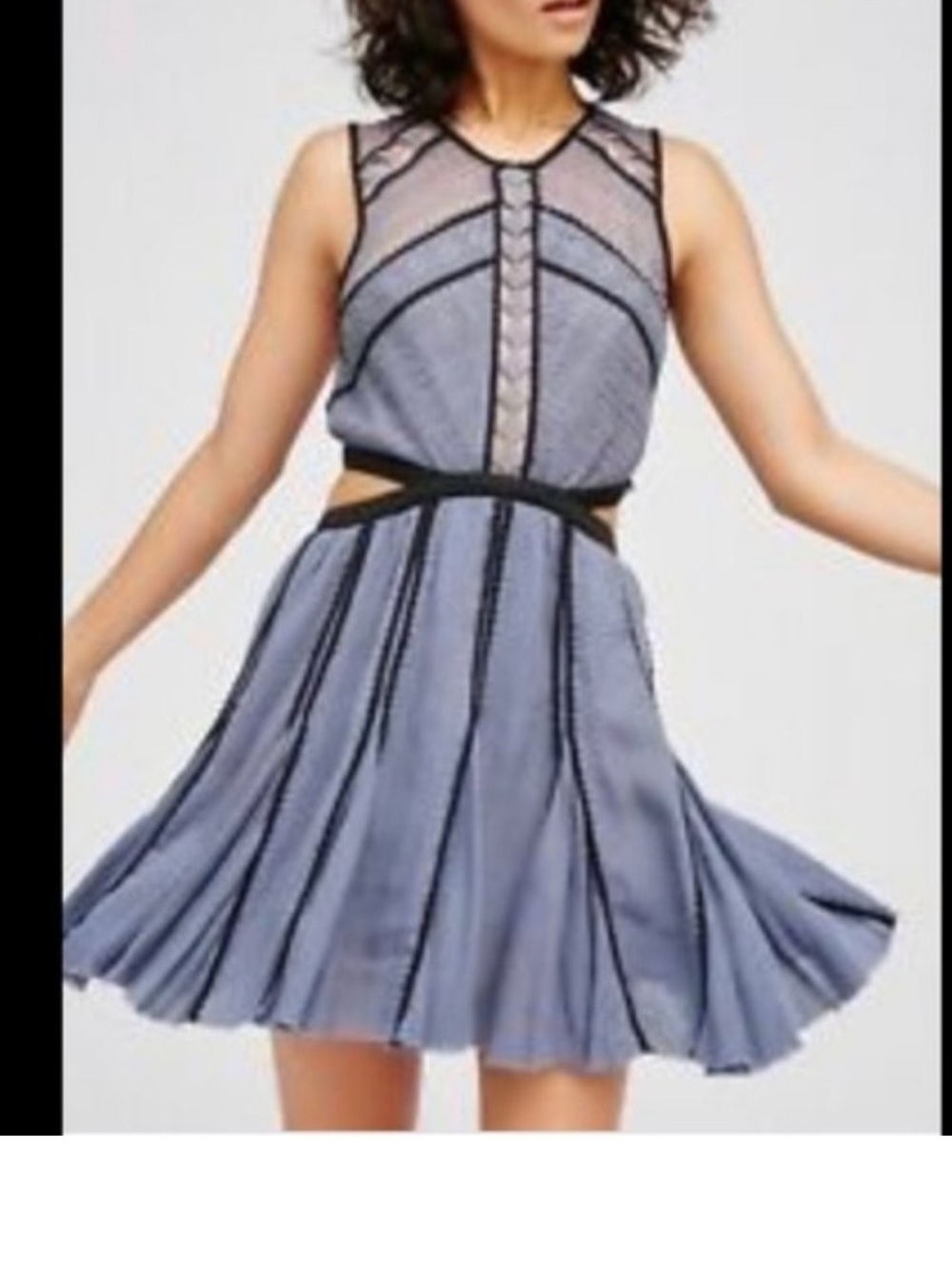 Free People Byzantina Lace Detail Mini Dress